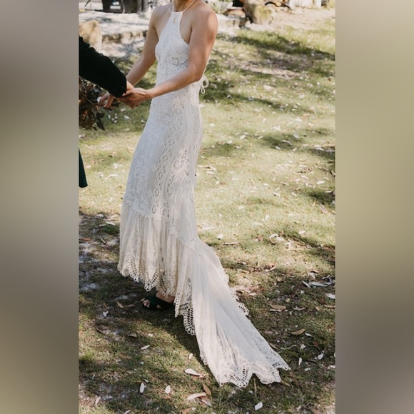 NEW Spell & The Gypsy Collective CASABLANCA LACE HALTER GOWN XS - Picture 8 of 16